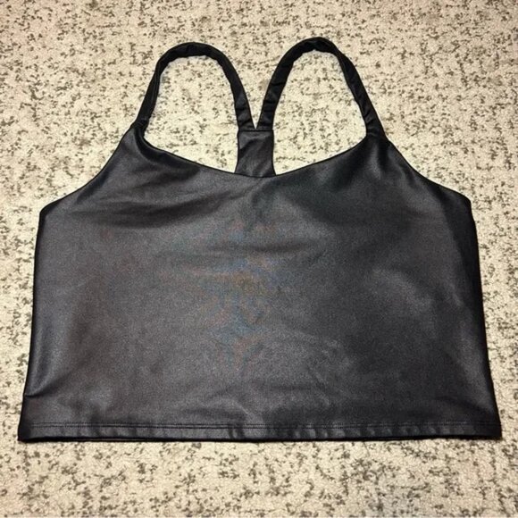 Abercrombie & Fitch Black Faux Cropped Tank Top Size Medium - Picture 3 of 4